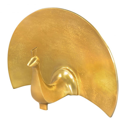 Fan Table Art Golden Aluminum Sculpture