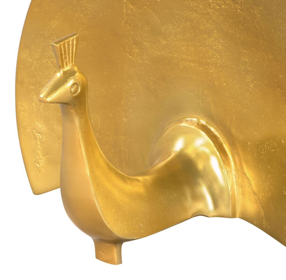 Fan Table Art Golden Aluminum Sculpture