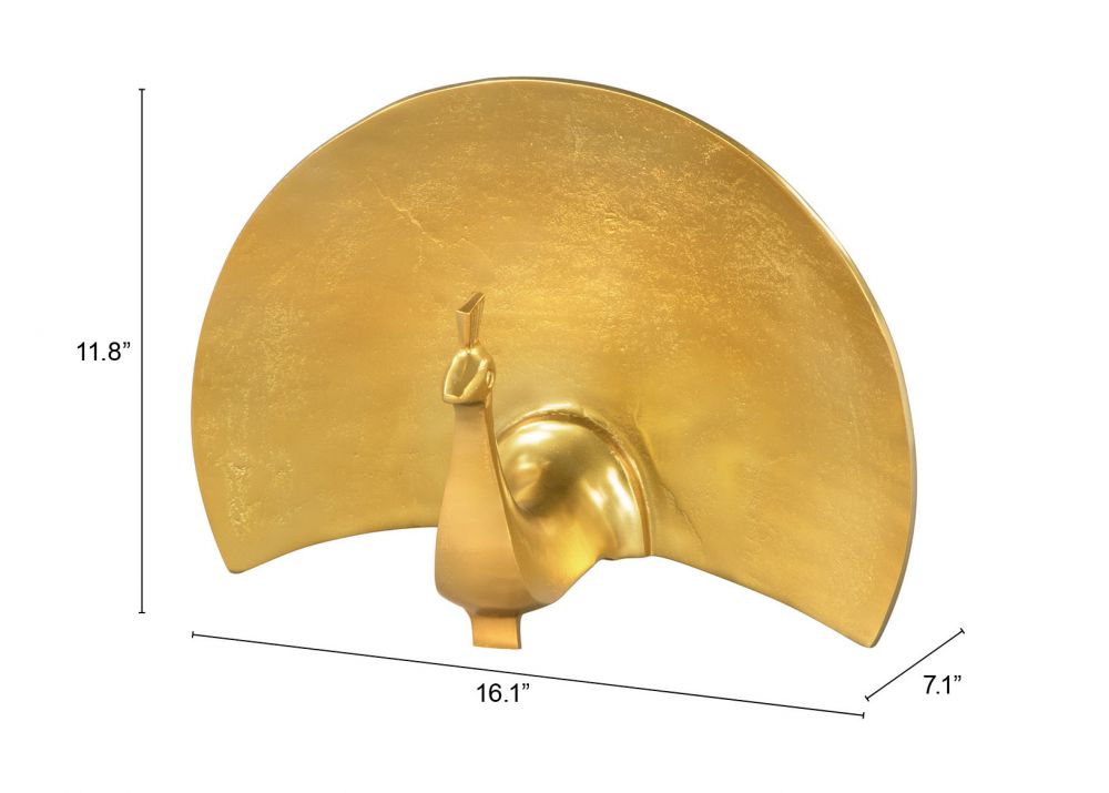 Fan Table Art Golden Aluminum Sculpture