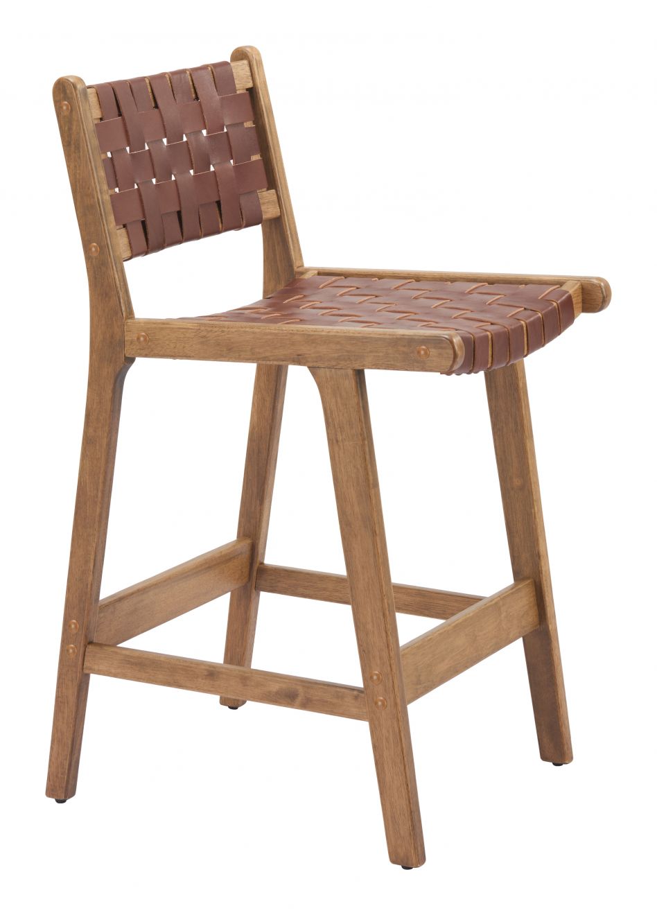 Feder Brown Leather Counter Stool 2PC