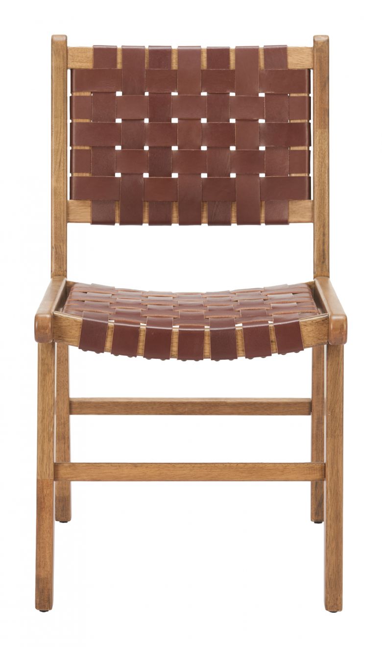 Feder Brown Leather Dining Chair 2PC