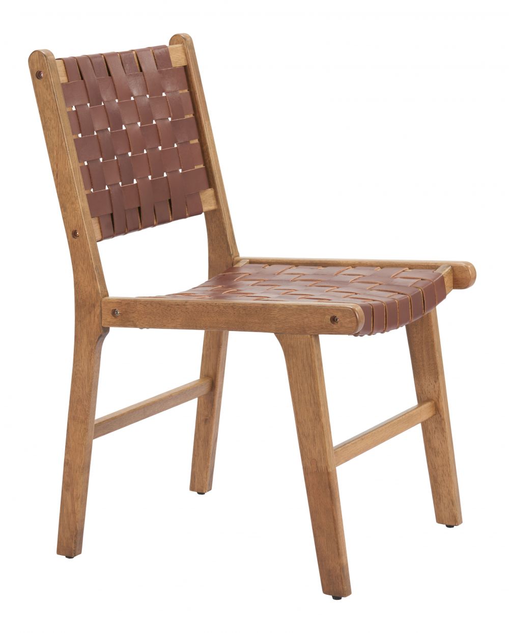 Feder Brown Leather Dining Chair 2PC