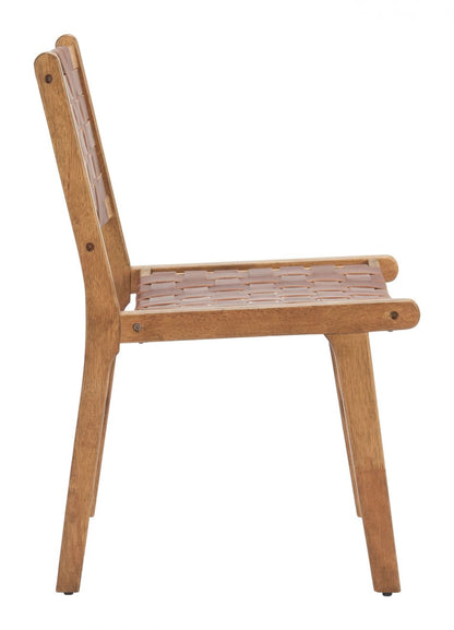 Feder Brown Leather Dining Chair 2PC