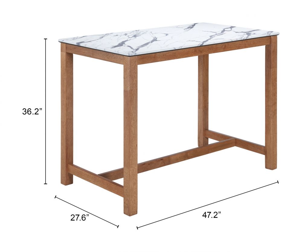 Fein Wooden Rectangular Counter Table