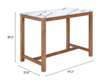 Fein Wooden Rectangular Counter Table