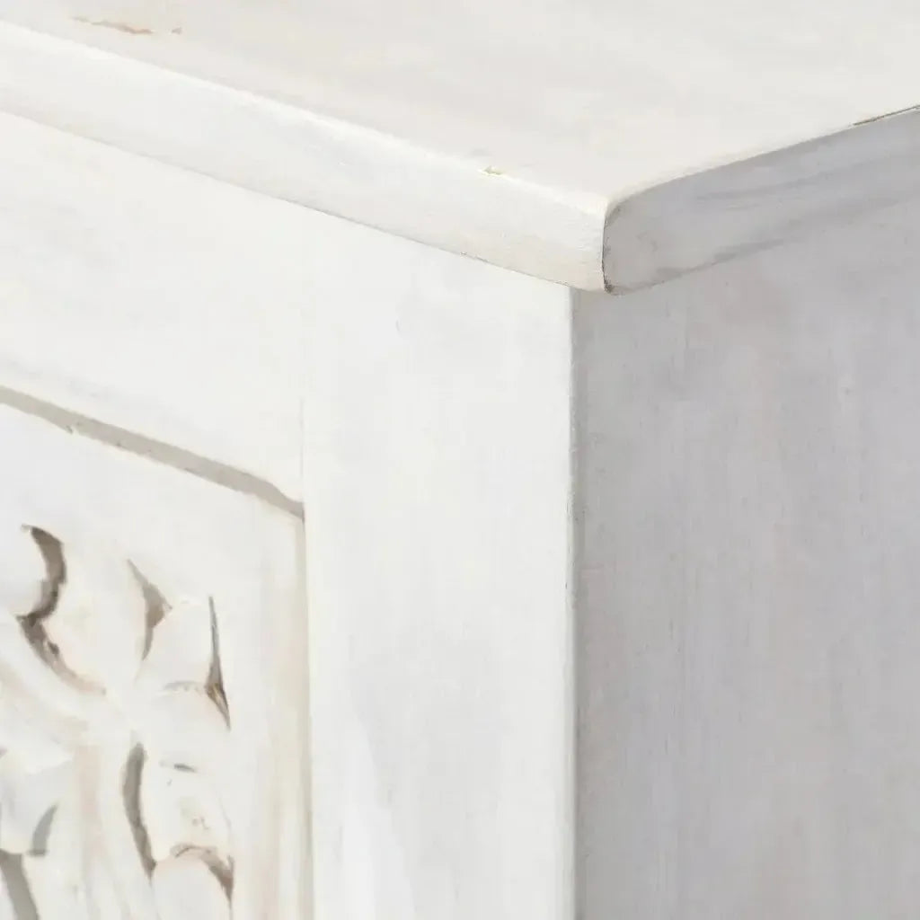 Feyloren White Coastal Tall Home Bar Cabinet