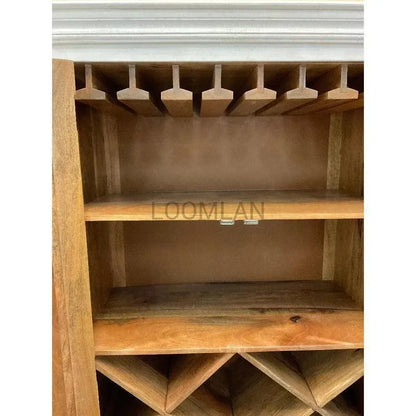 Feyloren White Coastal Tall Home Bar Cabinet