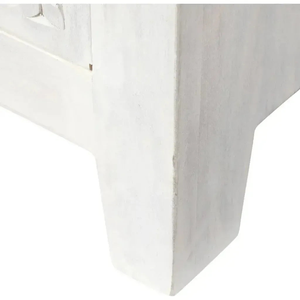 Feyloren White Coastal Tall Home Bar Cabinet