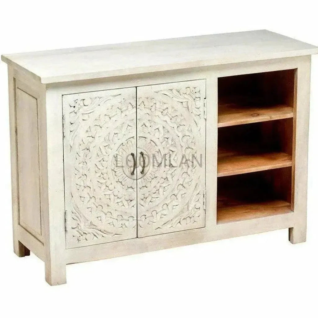 Feyloren Wooden White Media Cabinet
