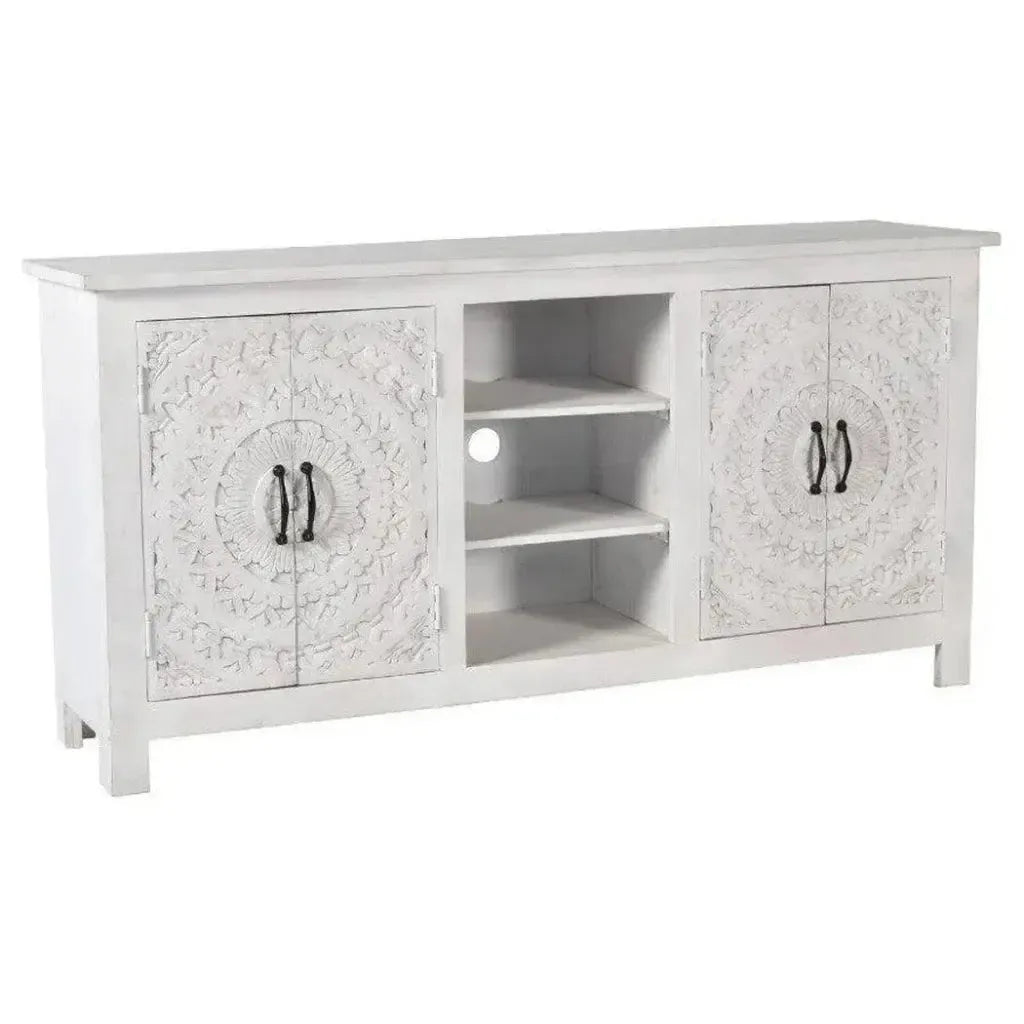 Feyloren Wooden White Media Cabinet
