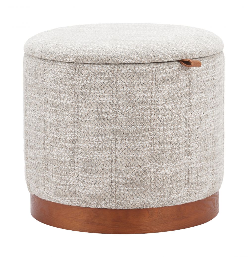 Fije Textured Fabric Storage Ottoman