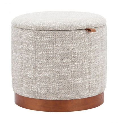 Fije Textured Fabric Storage Ottoman