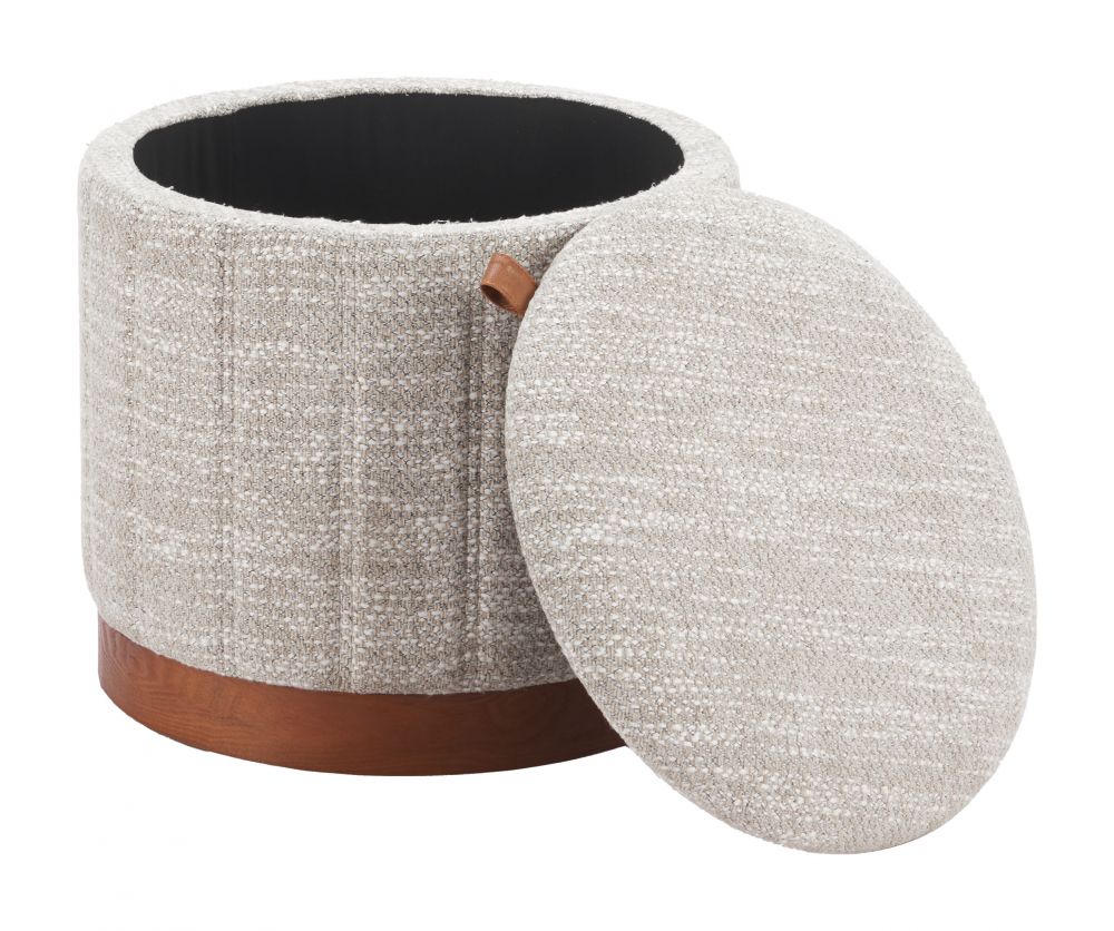 Fije Textured Fabric Storage Ottoman