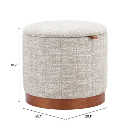 Fije Textured Fabric Storage Ottoman