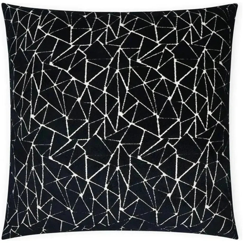 Finale Black Abstract Black Large Throw Pillow Insert