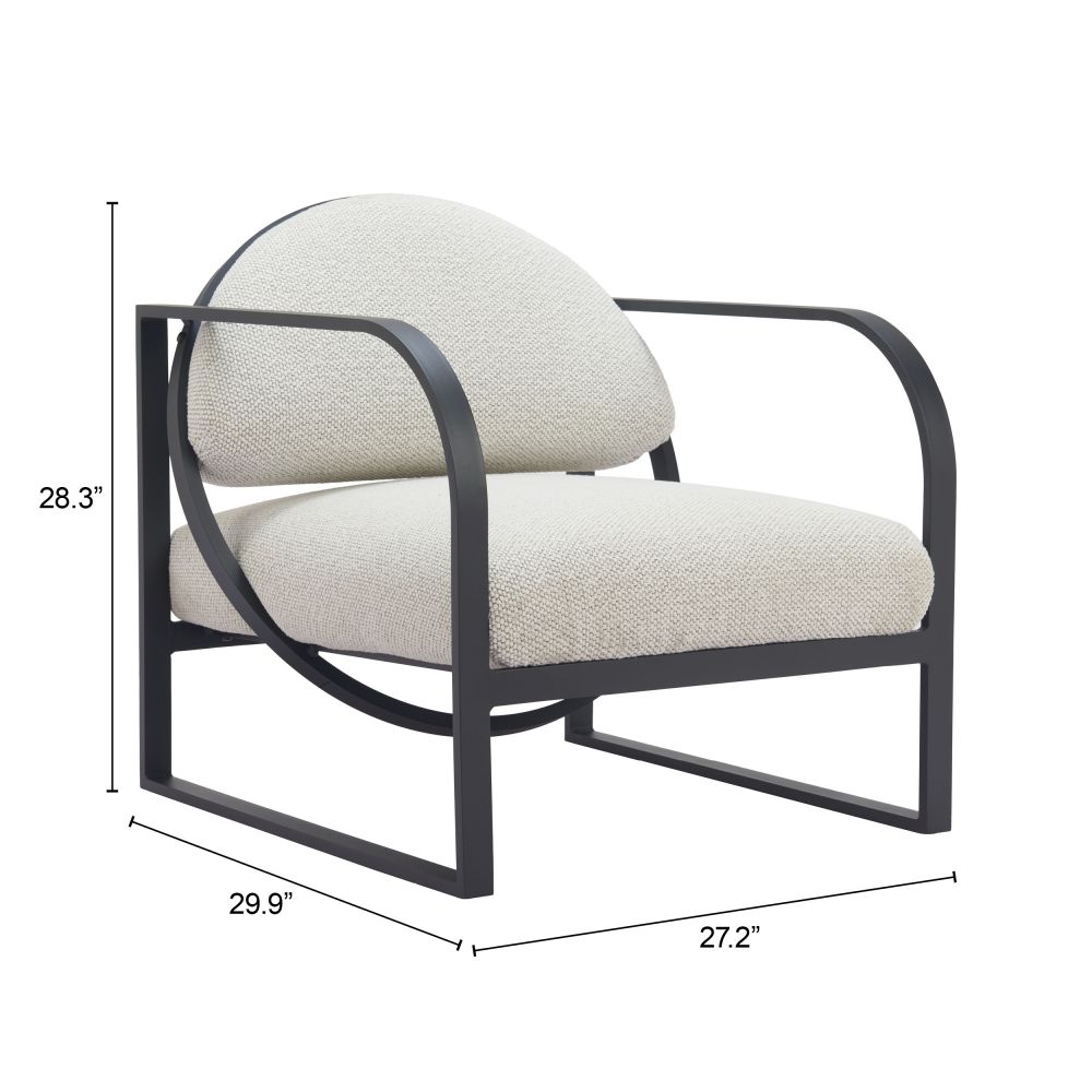 Flakt Ivory Fabric Outdoor Accent Chair