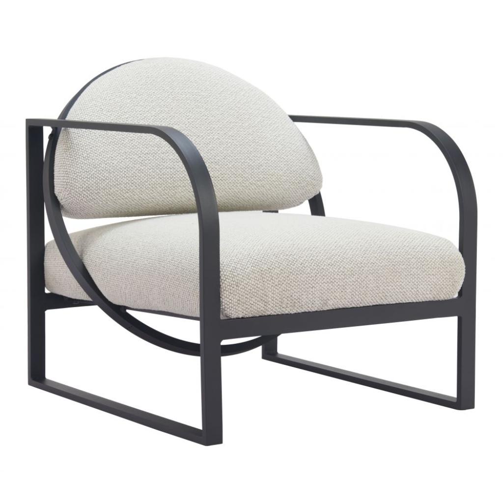 Flakt Ivory Fabric Outdoor Accent Chair