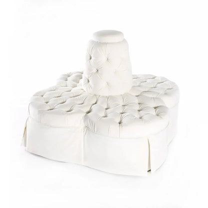 Fleur Island White Velvet Sofa