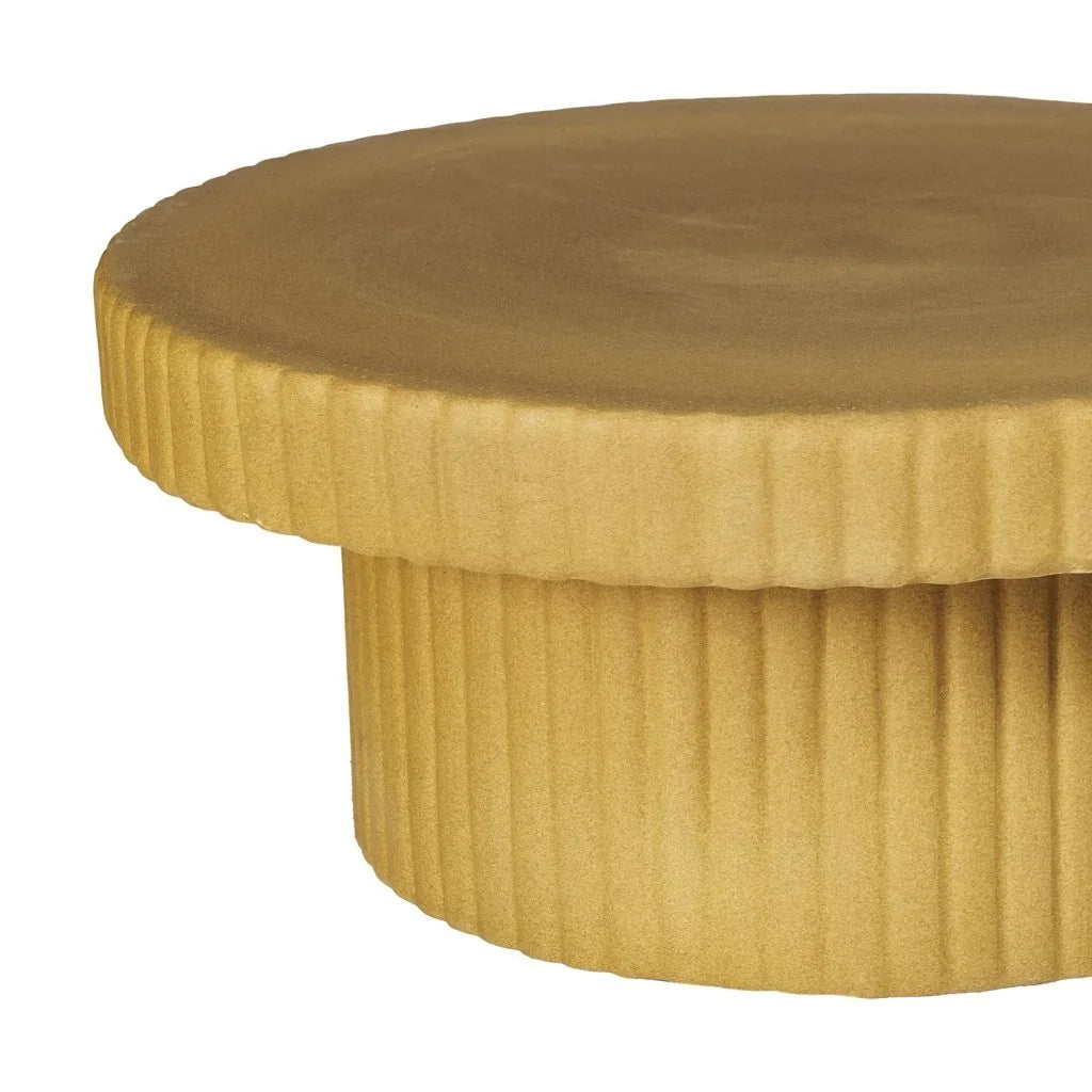 Flute Ceramic Glazed Patio Coffee Table