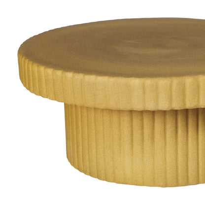 Flute Ceramic Glazed Patio Coffee Table