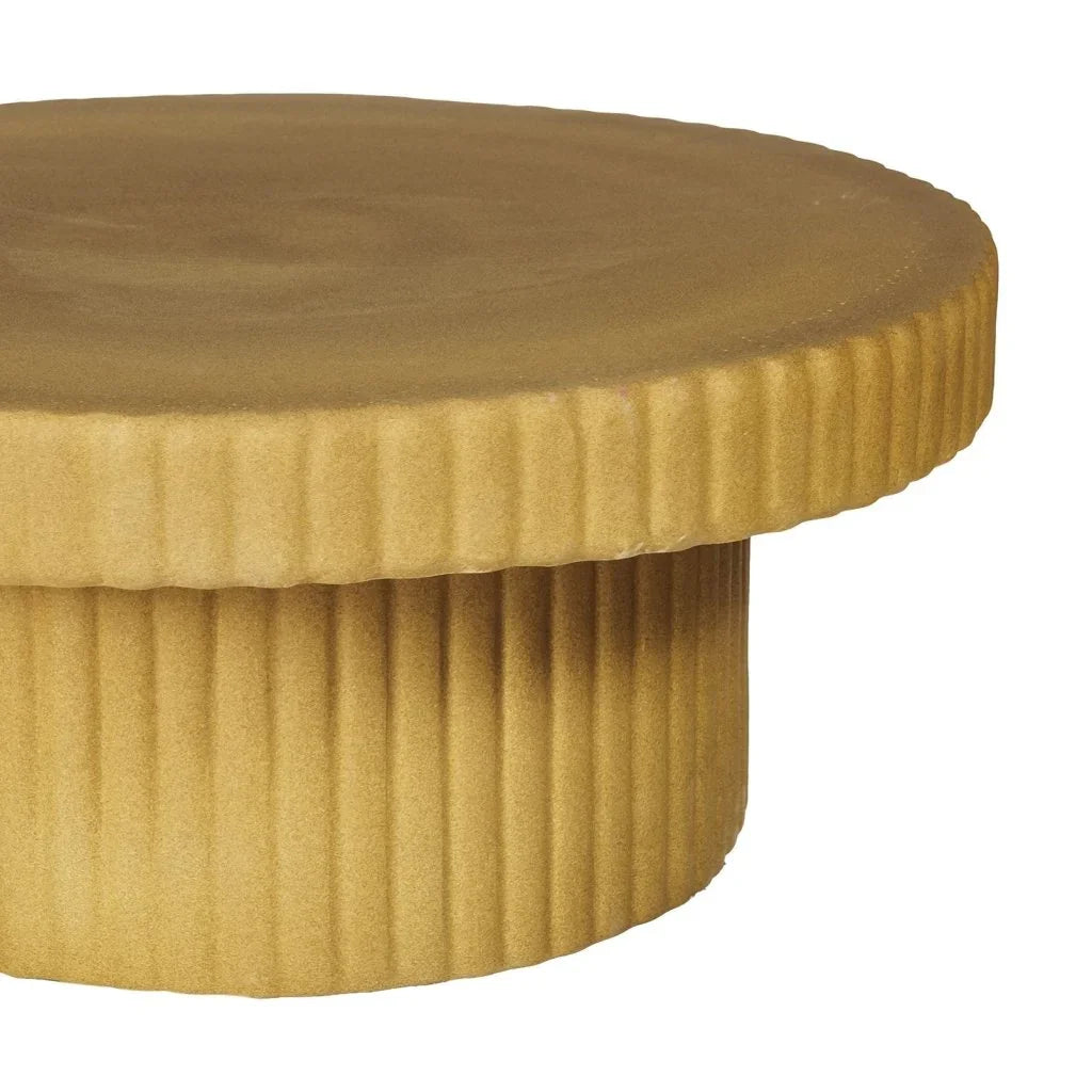 Flute Ceramic Glazed Patio Coffee Table