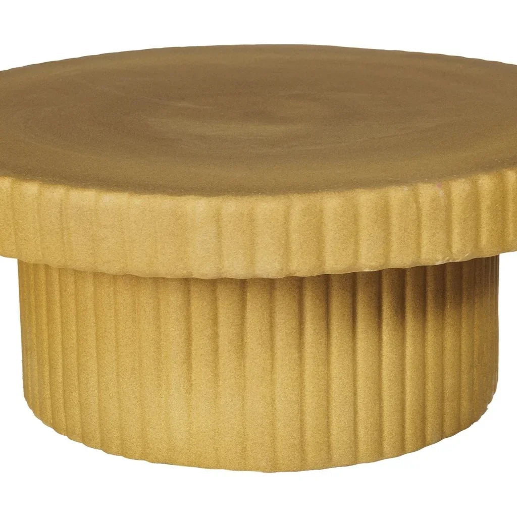Flute Ceramic Glazed Patio Coffee Table