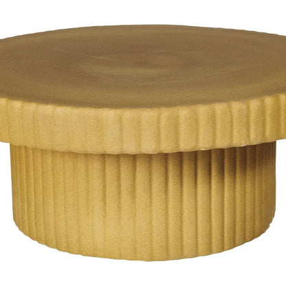 Flute Ceramic Glazed Patio Coffee Table