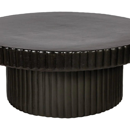 Flute Ceramic Glazed Patio Coffee Table