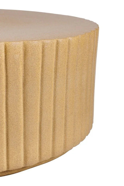 Flute Ceramic Round Patio Accent Table