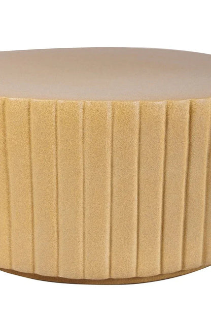 Flute Ceramic Round Patio Accent Table