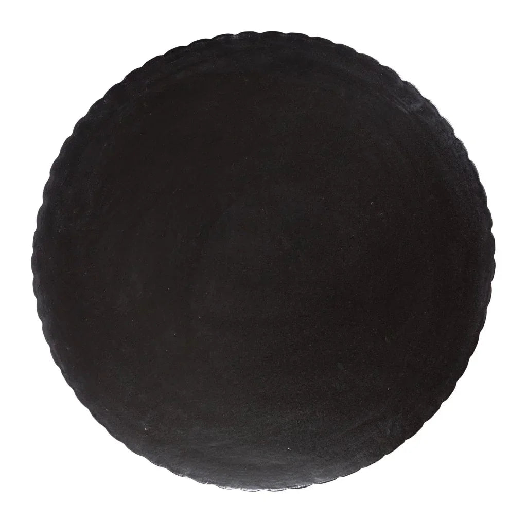 Flute Ceramic Round Patio Accent Table