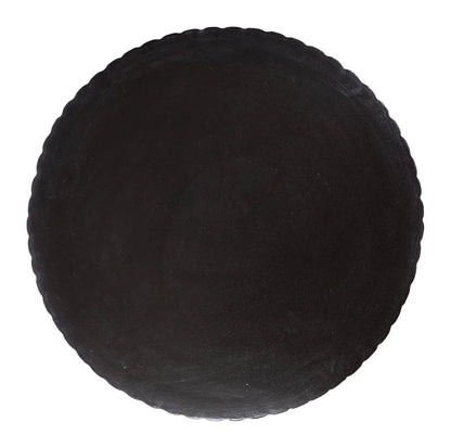 Flute Ceramic Round Patio Accent Table