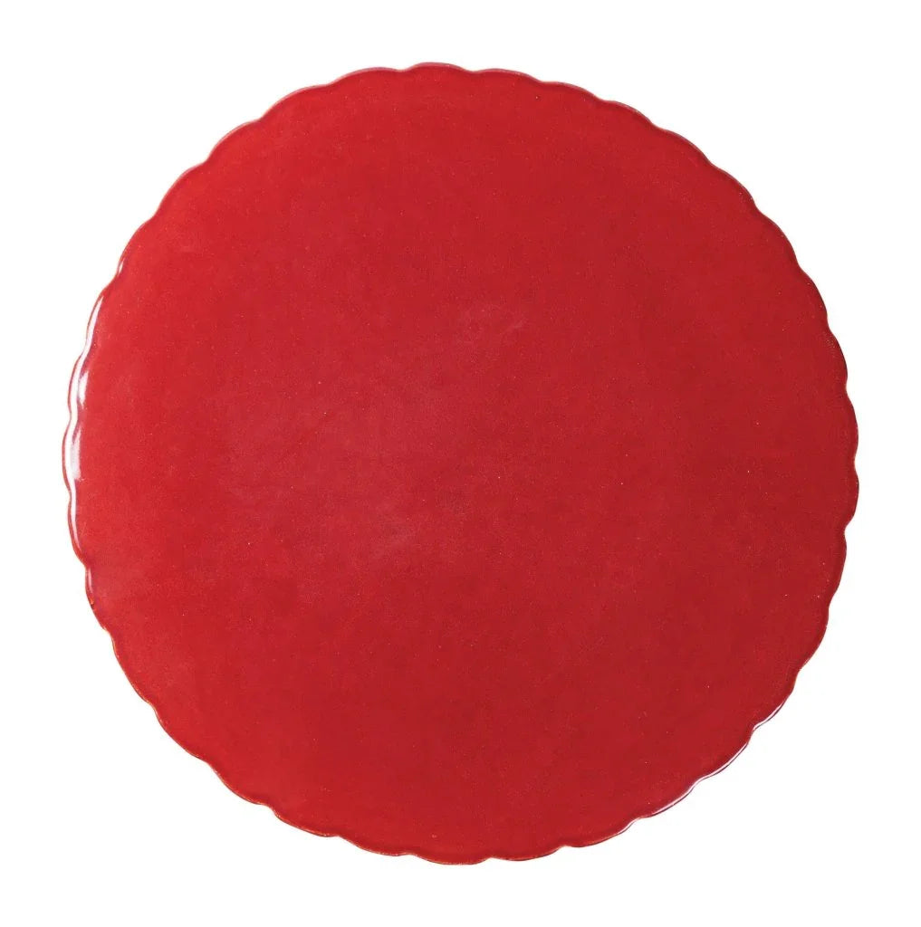 Flute Ceramic Round Patio Accent Table