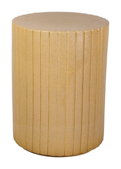 Flute Ceramic Round Patio Accent Table