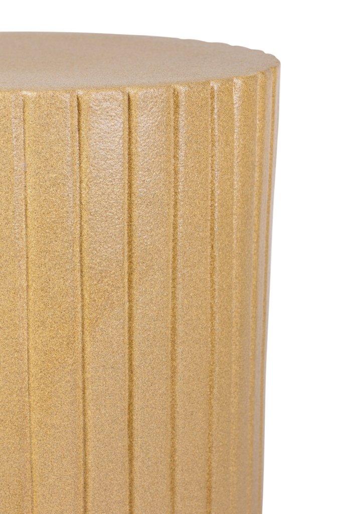 Flute Ceramic Round Patio Accent Table