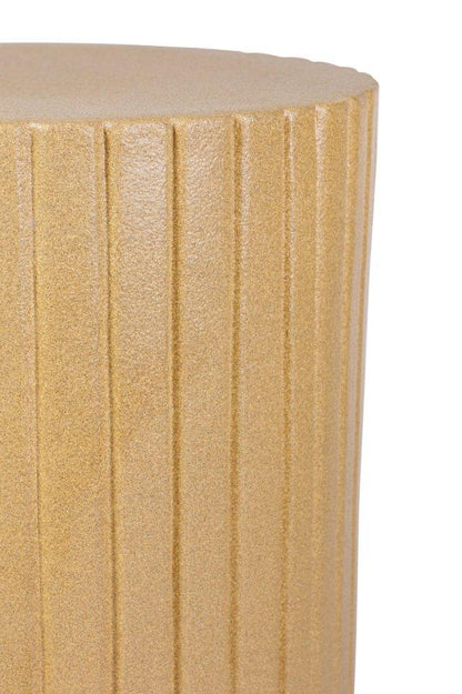 Flute Ceramic Round Patio Accent Table