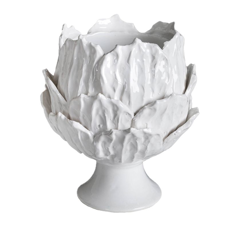 Foliage Handmade Ceramic Footed Cachepot