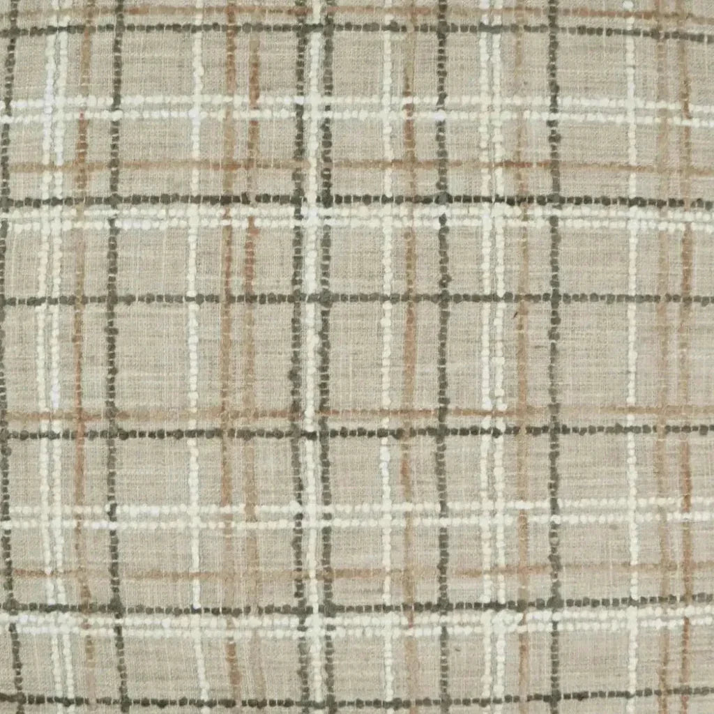 Foothills Plaid Check Taupe Large Throw Pillow Insert