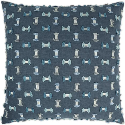 Frayed Seaside Textured Blue Large Throw Pillow Insert
