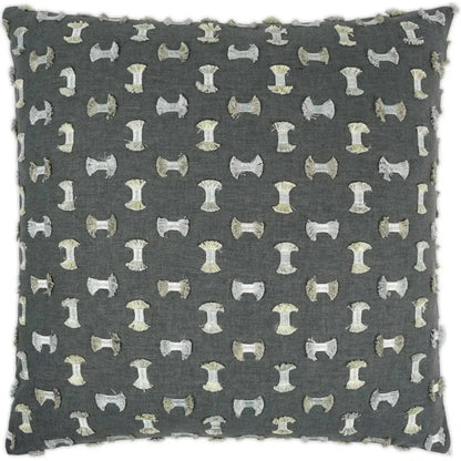 Frayed Textured Grey Large Throw Pillow Insert