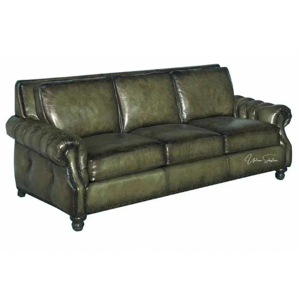 Frontier Leather Couch Made in the USA