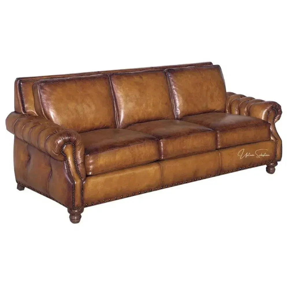 Frontier Leather Couch Made in the USA