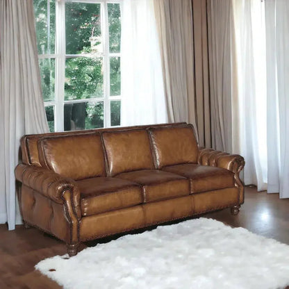 Frontier Leather Couch Made in the USA