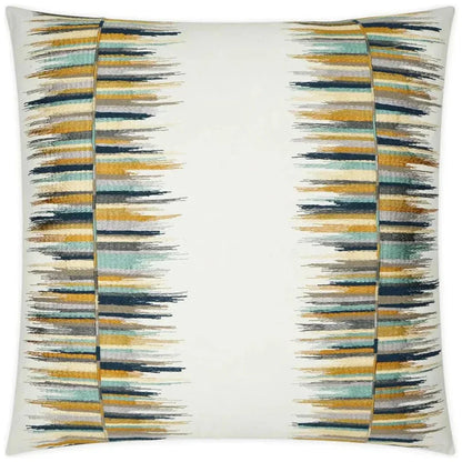 Fun Fair Embroidery Tan Teal Large Throw Pillow Insert