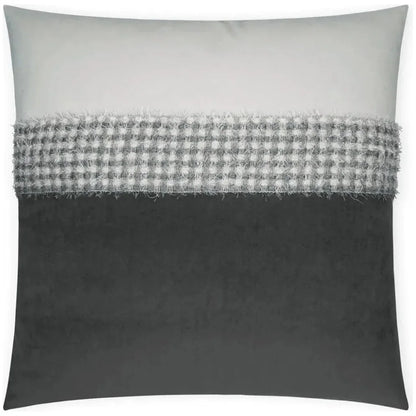 Fuzzy Stone Band Grey White Large Throw Pillow Insert