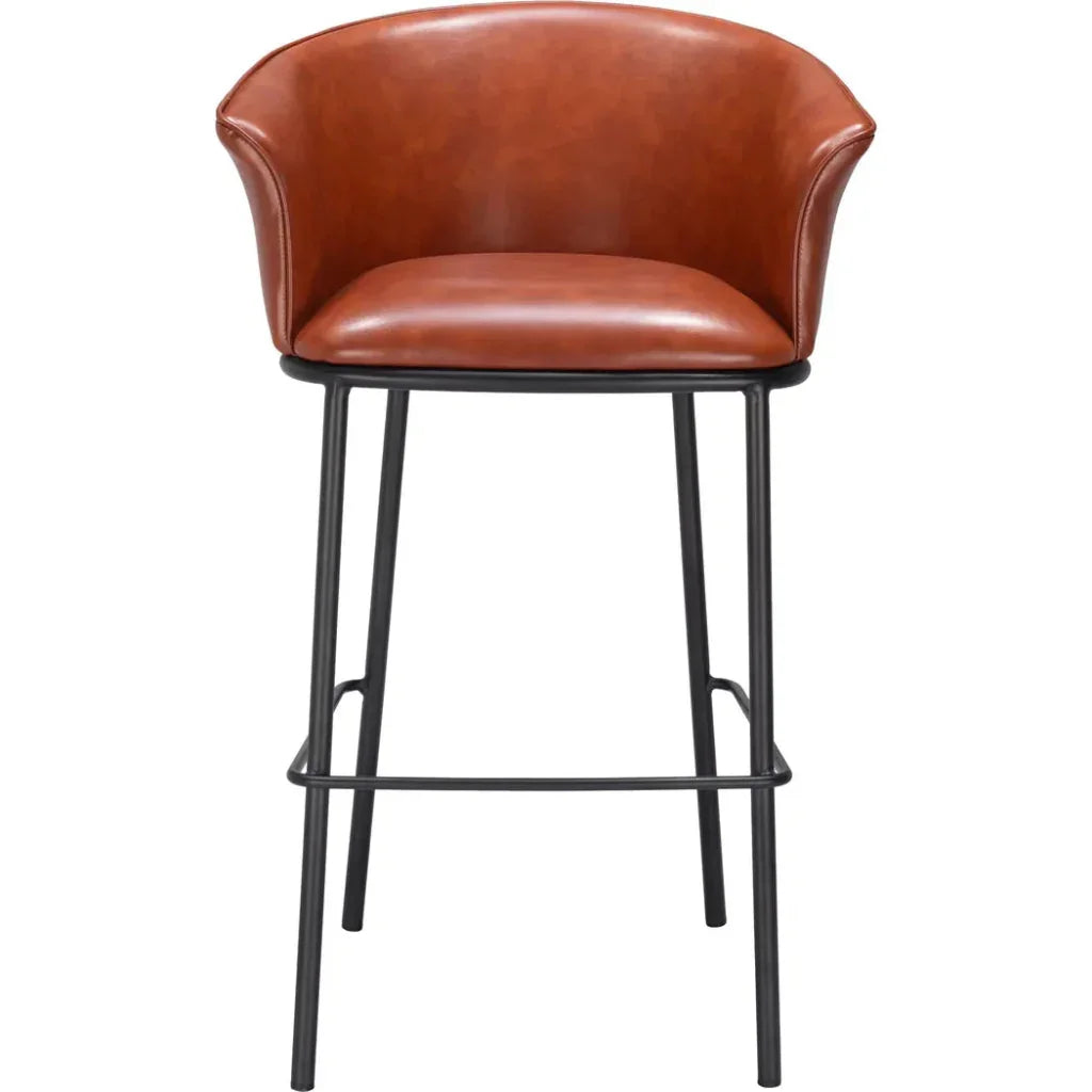 Garston Brown Faux Leather Barstool