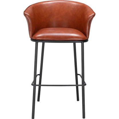 Garston Brown Faux Leather Barstool