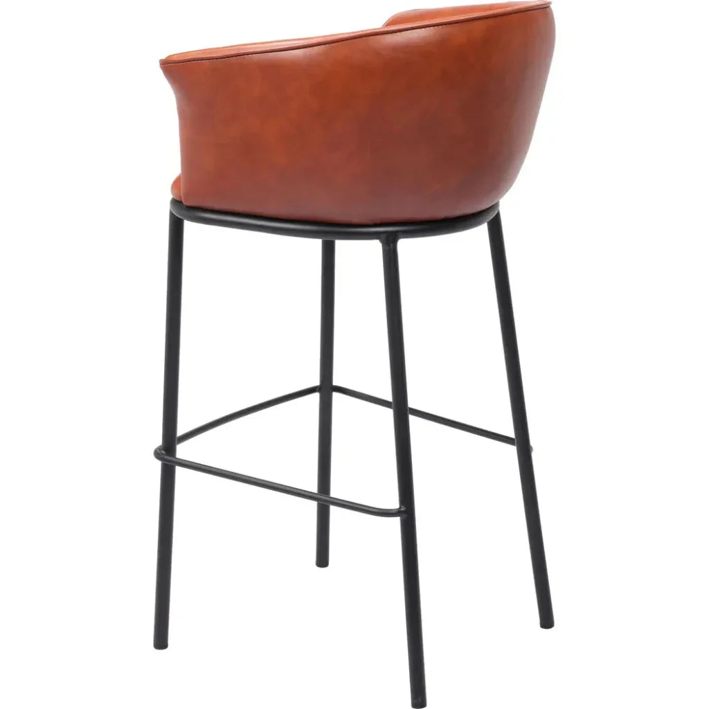 Garston Brown Faux Leather Barstool