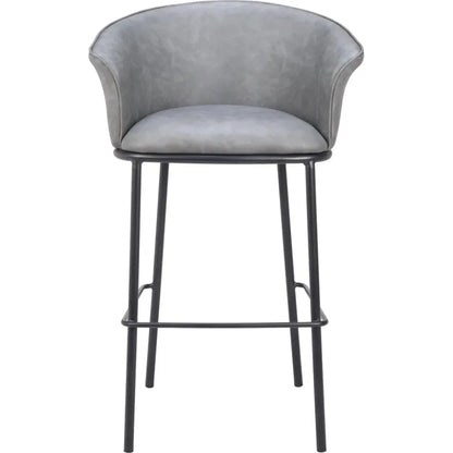Garston Gray Faux Leather Barstool