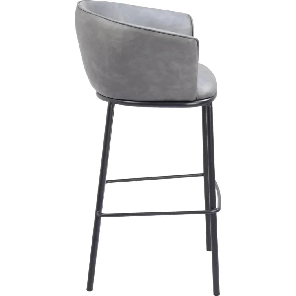 Garston Gray Faux Leather Barstool